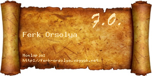 Ferk Orsolya névjegykártya